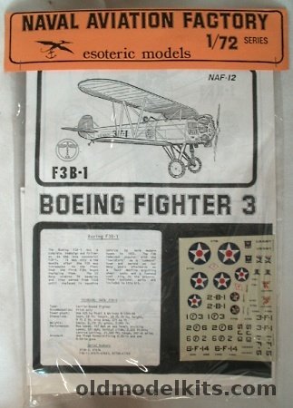 Esoteric 1/72 Boeing F3B-1 Fighter 3, NAF-12 plastic model kit